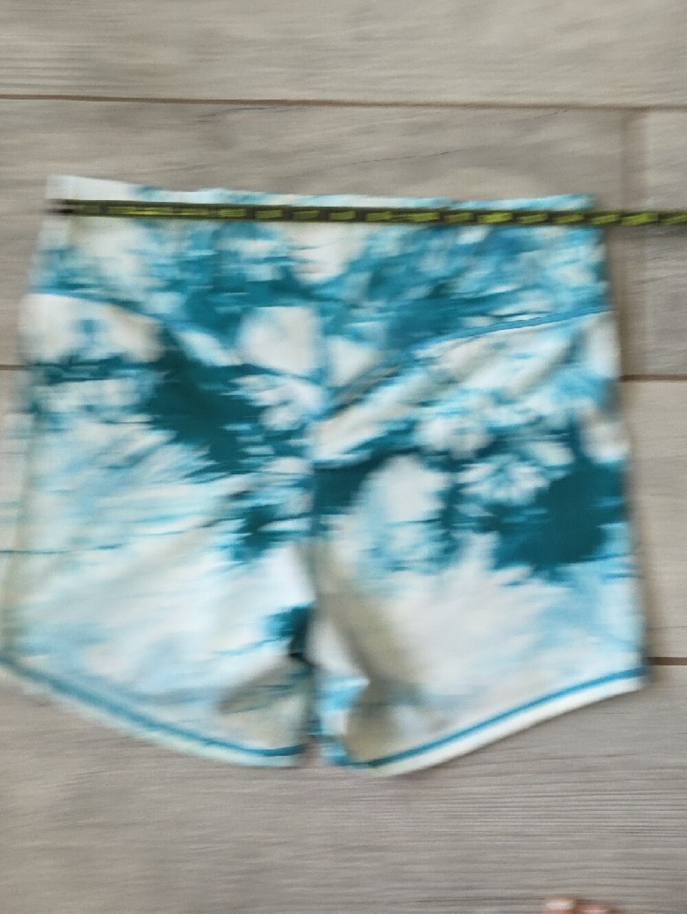 Balance Athletica Teal and White Tie-Dye Bike Shorts - Picture 9 of 10